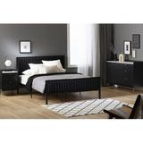 South Shore Hype Queen Bed Set Navy Blue Upholstered/Polyester in Black | 42.5 H x 63 W x 83.5 D in | Wayfair 14675