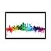 East Urban Home Rainbow Skyline Series: Philadelphia, Pennsylvania, USA Painting Print on Wrapped Canvas Metal in Black/Blue/Green | Wayfair