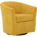 Barrel Chair - Andover Mills™ Hansell 31" Swivel Barrel Chair Polyester in Yellow | 30 H x 31 W x 27.5 D in | Wayfair