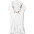 Athleta Tops | Athleta La Tara Tunic Embroidered White Hooded Drop Waist Beach Coverup Top Xs | Color: Pink/White | Size: Xs