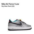 Nike Shoes | Air Force 1 (Gs) Size 5y Metallic Sliver/ Black | Color: Black/Silver/White | Size: 5b