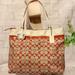 Coach Bags | Coach 29423 Key Item Print Light Khaki Love Red Signature Logo Tote | Color: Cream/Red | Size: Os