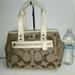 Coach Bags | Coach Daisy Brown Signature Jacquards Canvas White Patent Leather Trim Tote Bag | Color: Brown/White | Size: Os