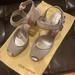 Louis Vuitton Shoes | Authentic Louis Vuitton 4 Inch Silver Heels. Size 38 | Color: Silver | Size: 38