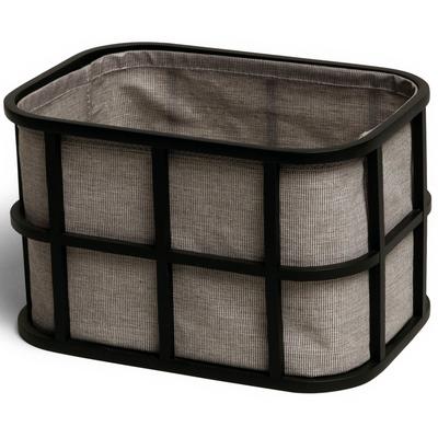 Aufbewahrungsbox MÖVE, grau (grau, schwarz), B:32cm H:20cm T:22,5cm, Bambus, Aufbewahrungsboxen, BxTxH: 32x22,5x20 cm, B