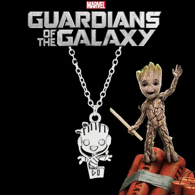 Collier pendentif figurine Groot pour GérJewelry Marvel Movie Guardians of the Galaxy Mignon