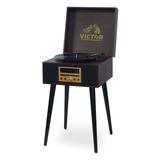 Victor Newbury 8-in-1 Music Center w/ Chair-Height Legs, USB Slot & AM/FM Radio