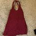 American Eagle Outfitters Dresses | American Eagle Strappy Back Mini Dress With White Polka Dots On Maroon. | Color: White | Size: Xxs