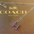 Coach Jewelry | Coach Lilac Enamel Initial "H" Pendant .925 Sterling Silver Necklace | Color: Purple/Silver | Size: 18” - 20” In Length