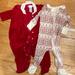 Ralph Lauren One Pieces | Lot Of 2 0-3 Mo 1-Piece Christmas Outfits For Baby | Color: Red/White | Size: 0-3mb