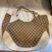 Gucci Bags | Charlotte Gucci Tote Large Brown Canvas Bag Hobo | Color: Brown/Cream | Size: Os