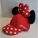 Disney Accessories | Disney Minnie Mouse Ears Polka Dot Bow Brim Cap Youth Adjustable Snapback Nwot | Color: Red/White | Size: Os