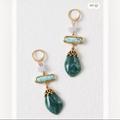 Free People Jewelry | Free People Robinson Dangle Earring | Color: Gold/Green | Size: 2”