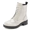 Schnürboots LASCANA, Damen, Gr. 37, weiß, Obermaterial: 100% Schafsleder. Futter: 75% Textilmaterial, 25% Schafsleder. Decksohle: 100% Synthetik. Laufsohle: 100% Synthetik, unifarben, modisch, Schuhe, Schnürstiefelette, Ankle Boots, Leder, Schnüren...