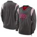 Men's Nike Pewter Tampa Bay Buccaneers Sideline Athletic Stack V-Neck Pullover Windshirt Jacket