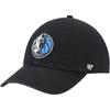 Men's '47 Black Dallas Mavericks Team Logo Clean Up Adjustable Hat