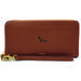 Women's Fossil Brown Saint Joseph's Hawks Leather Logan RFID Zip Around Clutch