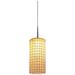 Sierra 1 Pendant - Chrome Finish - Amber w/ Wire Mesh Glass Shade