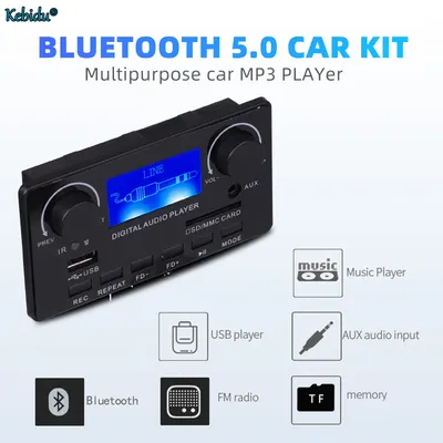 Lecteur audio LCD Bluetooth 5.0 carte décodeur MP3 prise en charge mains libres affichage