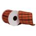 Vickerman 695104 - 4"x10yd Orange Dupion Plaid Ribbon (QR224106) Orange Colored Christmas Ribbons