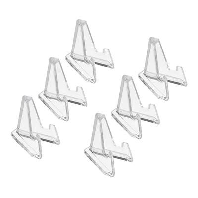 Coin Display Stands Mini Coin Easel Holder 1.3" x 1" for Collection, Clear 6pcs - Transparent