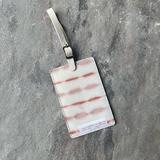 Anthropologie Accessories | Anthropologie Shibori Leather Luggage Tag Rust Hand Dyed Boho | Color: Pink/Silver | Size: 4.25" L X 2.75" W