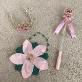 Disney Costumes | Disney Anna Costume Accessories Bundle Frozen Halloween Purse Wand Tiara Crown | Color: Green/Pink | Size: Osg