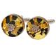 GlassOfVenice Murano Glass Venetian Classic Round Cufflinks - Topaz Gold