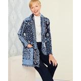 Draper's & Damon's Women's Jacquard Fringe Cardigan - Multi - 2X - Womens