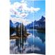 Décoshop26 - Paravent séparateur de pièce 3 panneaux 180x121cm lac montagne - noir