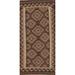 Kilim Reversible Runner Rug Flat-weave Geometric Wool Carpet - 3'2" x 6'6"