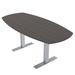 Skutchi Designs, Inc. 6 Person Small Arc Boat Conference Table w/ T Bases Wood/Metal in Black | 29 H x 69.5 W x 35.5 D in | Wayfair