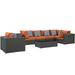 Sojourn 7 Piece Outdoor Patio Sunbrella Sectional Set by Modway in Gray | Wayfair EEI-2374-CHC-TUS-SET