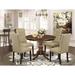 Alcott Hill® Elodia Rubberwood Solid Wood Dining Set Wood/Upholstered in Brown | Wayfair 38831B694A7848CABD7CB2807510BE1F