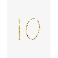 Michael Kors Precious Metal-Plated Brass Curb Link Hoop Earrings Gold One Size