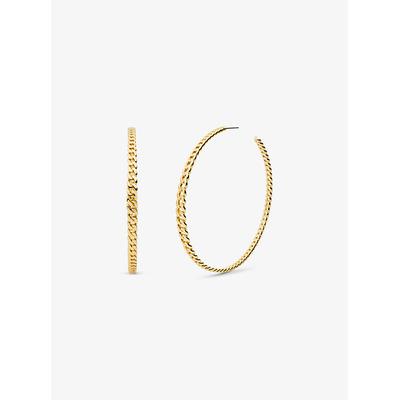 Michael Kors Precious Metal-Plated Brass Curb Link Hoop Earrings Gold One Size