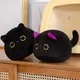 Petit chat noir câlin en peluche boule ronde en peluche de dessin animé sac pour fille