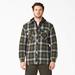 Dickies Men's Water Repellent Flannel Hooded Shirt Jacket - Dark Olive/black Plaid Size 4Xl (TJ211)