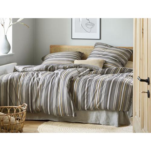„Wendebettwäsche IRISETTE „“Sky 8421″“ Bettwäsche Gr. B/L: 155 cm x 220 cm (1 St.), B/L: 80 cm x 80 cm (1 St.), Mako-Satin, grau Bettwäsche 155×220 cm edel und hochwertig“