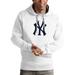 Men's Antigua White New York Yankees Victory Pullover Team Logo Hoodie