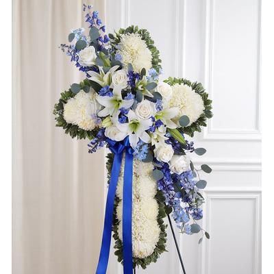 1-800-Flowers Everyday Gift Delivery Peace & Prayers Blue & White Standing Cross | Happiness Delivered To Their Door