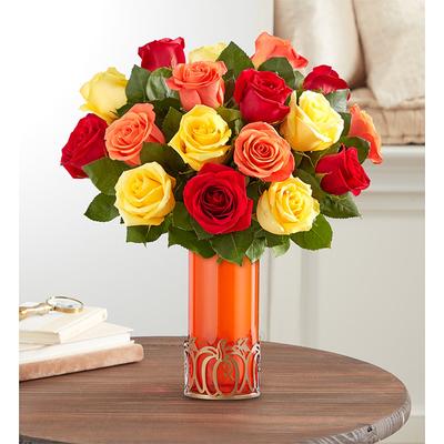 1-800-Flowers Flower Delivery Joyful Harvest Rose Bouquet W/ Pumpkin Vase