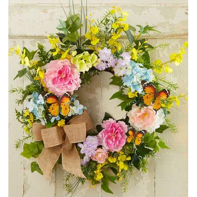 1-800-Flowers Home Decor Outdoor Garden Outdoor Garden Decor Delivery Secret Garden Butterfly Wreath - 24'