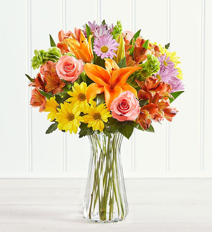 1-800-Flowers Everyday Gift Delivery Fresh Market Bouquet W/ Clear Vase | Happiness Delivered To Their Door