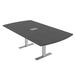 Skutchi Designs, Inc. 6 Ft Arc Rectangle Conference Table w/ Power & Data Unit Wood/Metal in Gray/Black | 29 H x 71.5 W x 45.25 D in | Wayfair