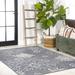 Black 60 x 35 x 0.25 in Area Rug - Winston Porter Jarien Modern All-Over Floral Indoor/Outdoor Navy/Gray Rug | 60 H x 35 W x 0.25 D in | Wayfair