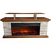 LifeSmart 60" Faux Stone Media Fireplace Heater w/ Remote Control & Timer, Adjustable Flame in Brown/White | 20 H x 60 W x 18 D in | Wayfair