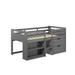 Harriet Bee Fabiana Twin Loft Bed W/Storage In Gray Finish Wood in Brown/Gray | 38.625 H x 43.5 W x 77 D in | Wayfair