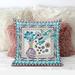 Rosdorf Park Fridlund Love Your Vase Peacock Outdoor Square Pillow Cover & Insert Polyester/Polyfill in Indigo | 28 H x 28 W x 5 D in | Wayfair