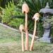 Arlmont & Co. Kyandre Bell Mushroom 3 Pieces Garden Stake Set Wood in Brown | 40 H x 2 W x 1.5 D in | Wayfair FDF9457251604B83A80AFA96B5B15729